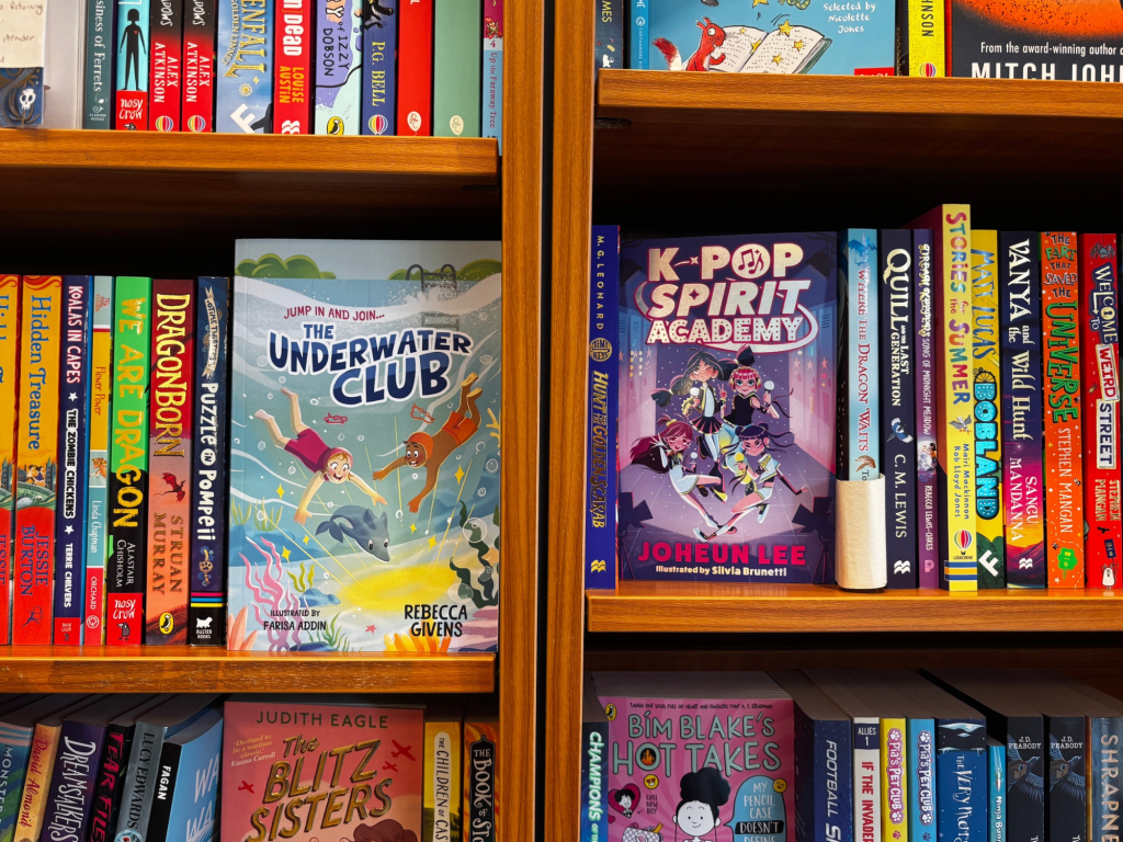A shelf of children’s books