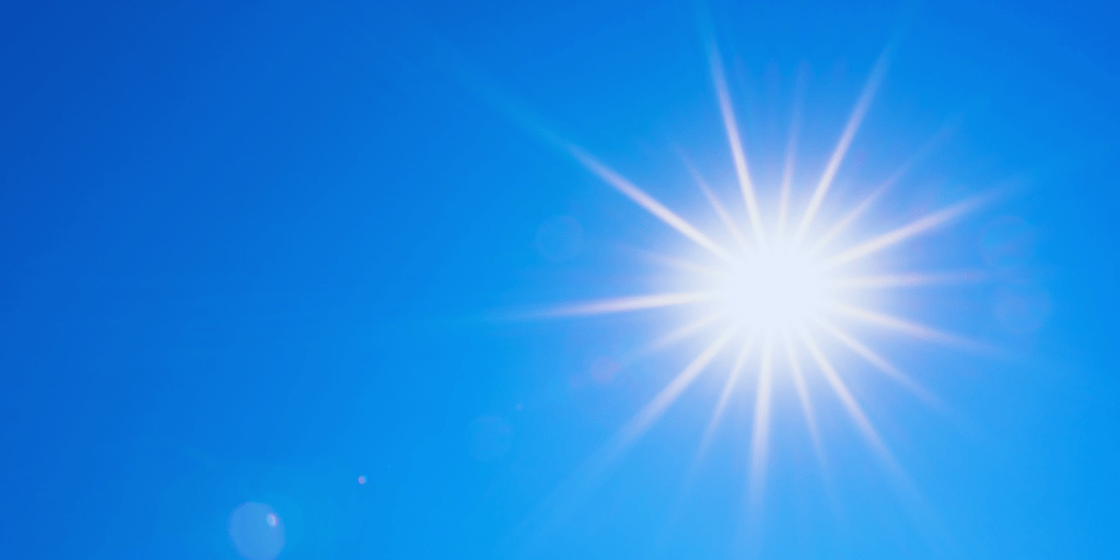 Sunshine in a sky with no clouds